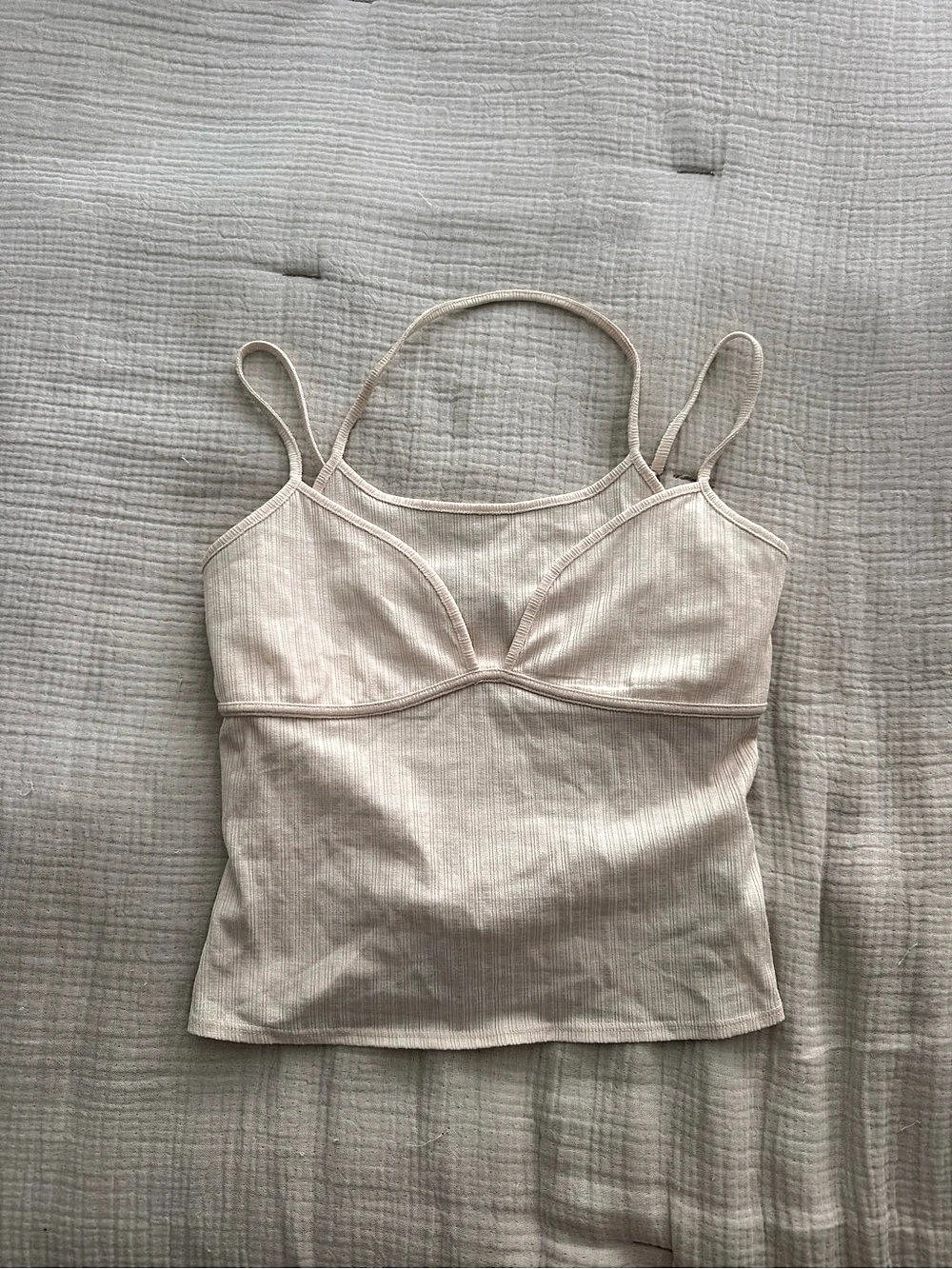 Reformation jill ivory strappy layered tank top Size small new